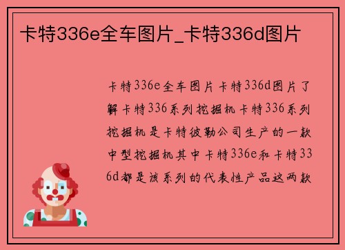 卡特336e全车图片_卡特336d图片